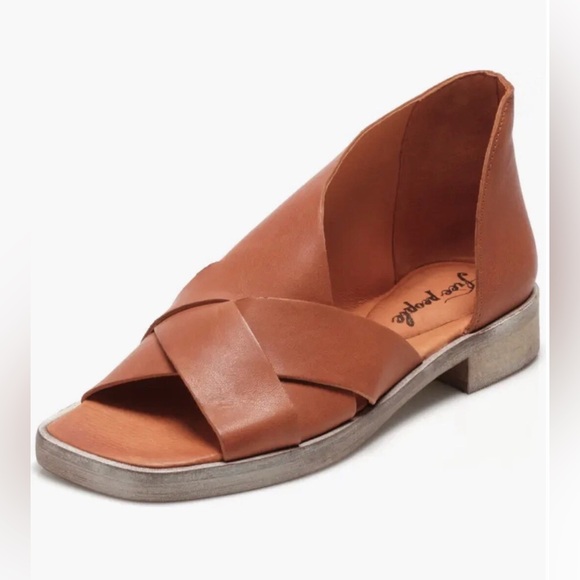 New Free People Sun Valley Leather Sandals Sienna Tan Size 6.5 - Picture 2 of 12